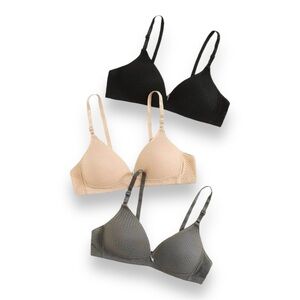 NWOT · 3-PACK NEUTRAL BRA TRIO W/ ADJUSTABLE STAPS · SIZE L (36B/38A)